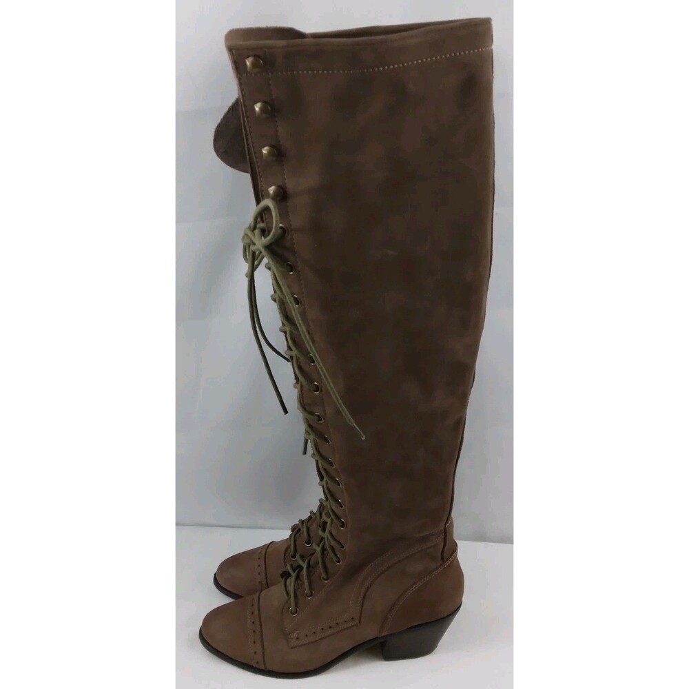 Jeffrey Campbell x Free People Joe Brown Leather Lace Up Boots Size 8 M - Picture 8 of 16